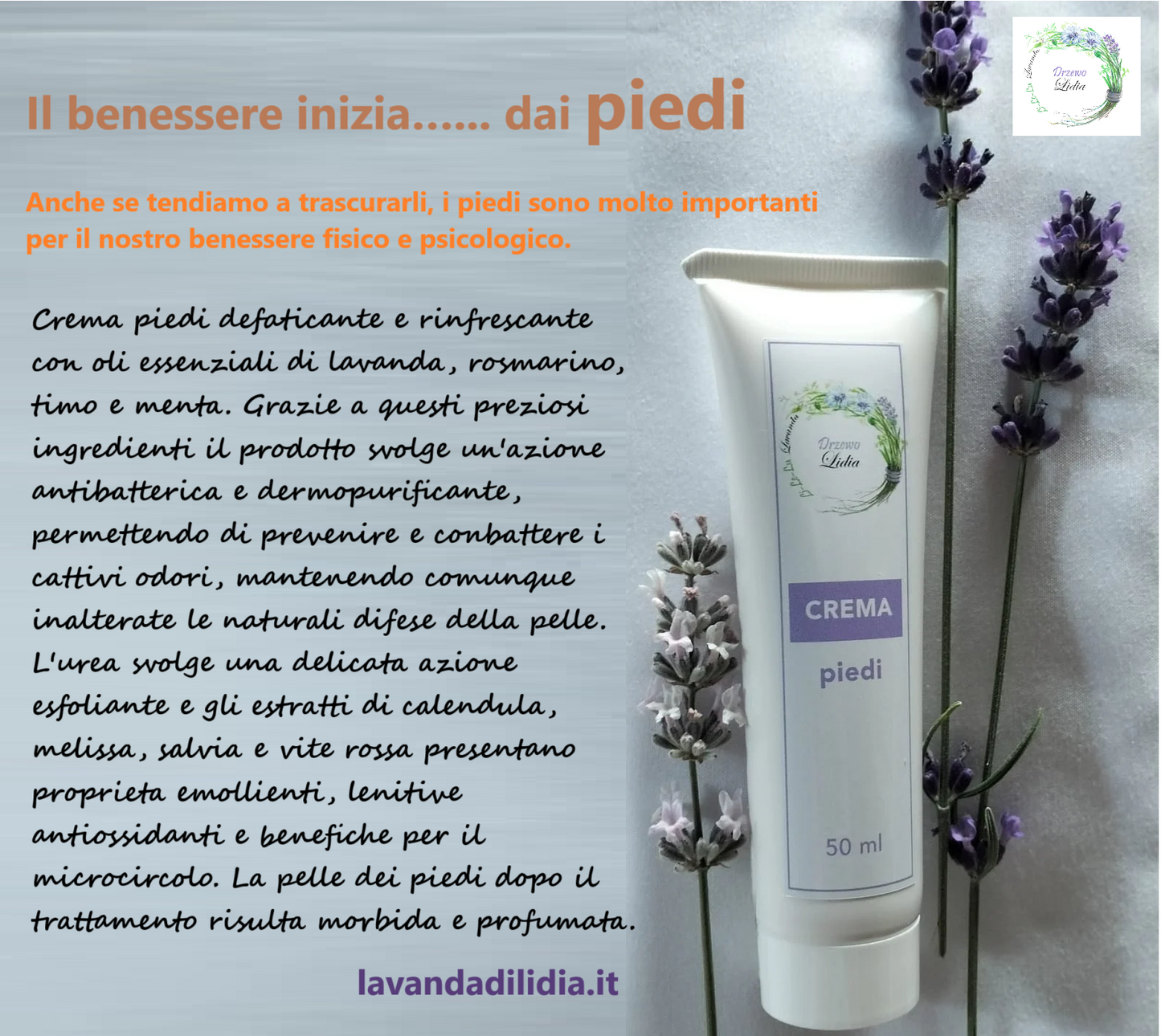 Crema piedi alla Lavanda (50ml)