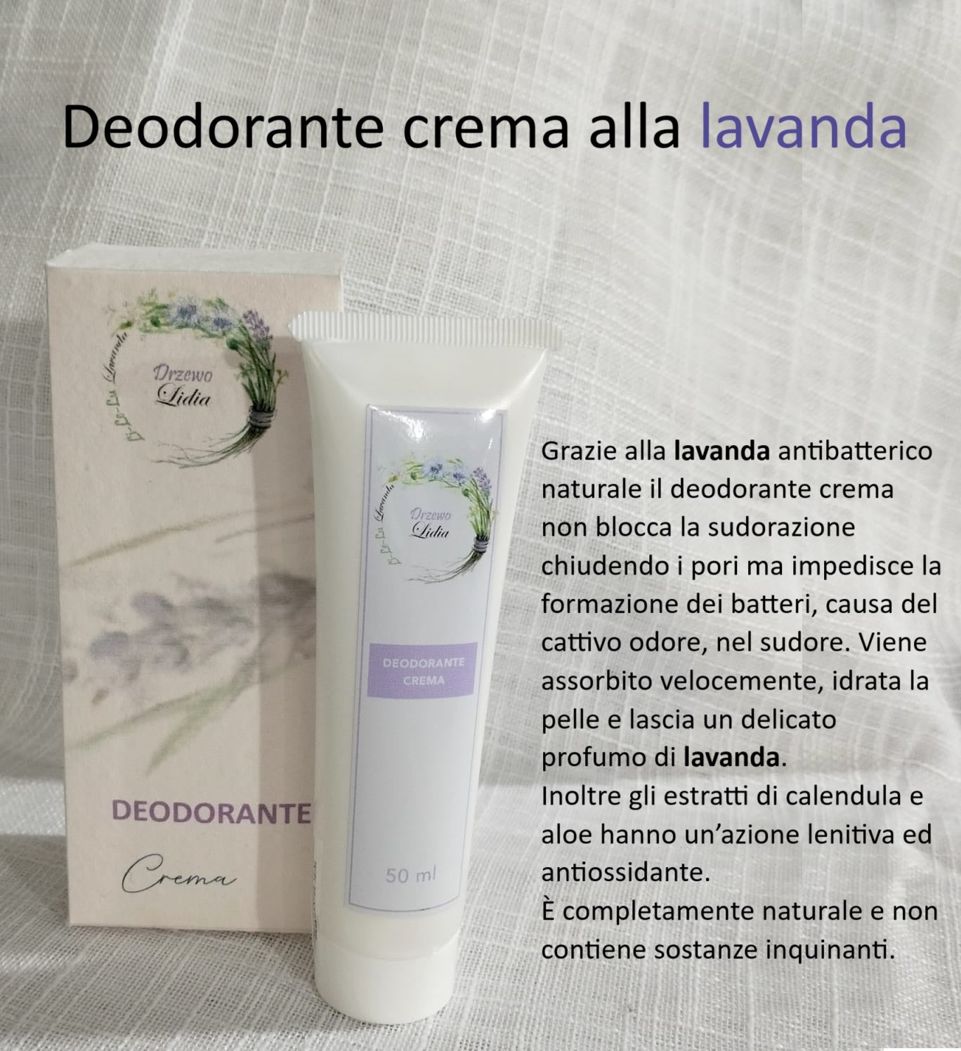 Deodorante crema alla lavanda (50ml)